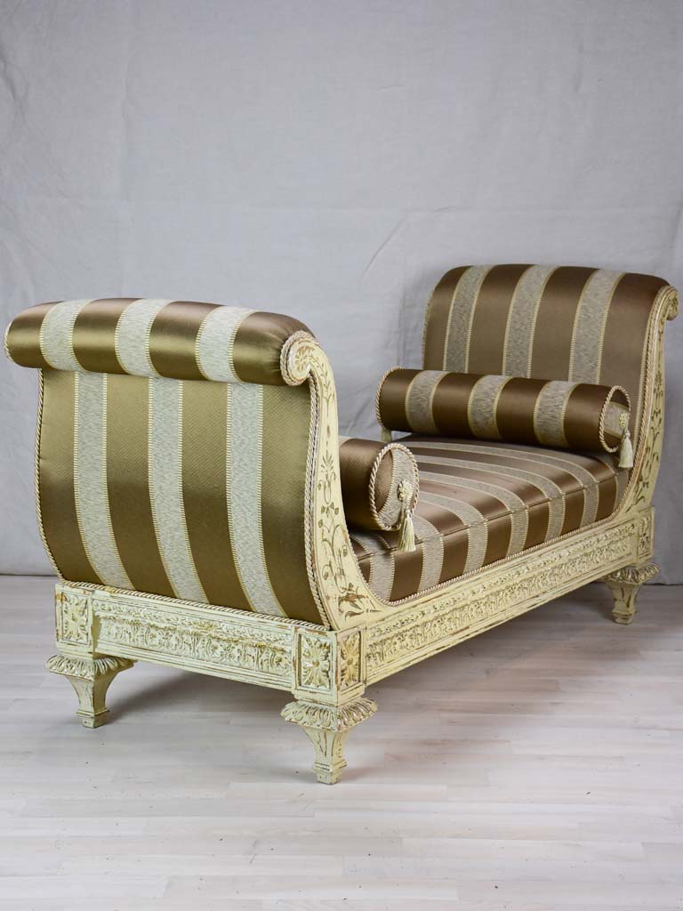 Antique Day bed with striped upholstery 59¾"