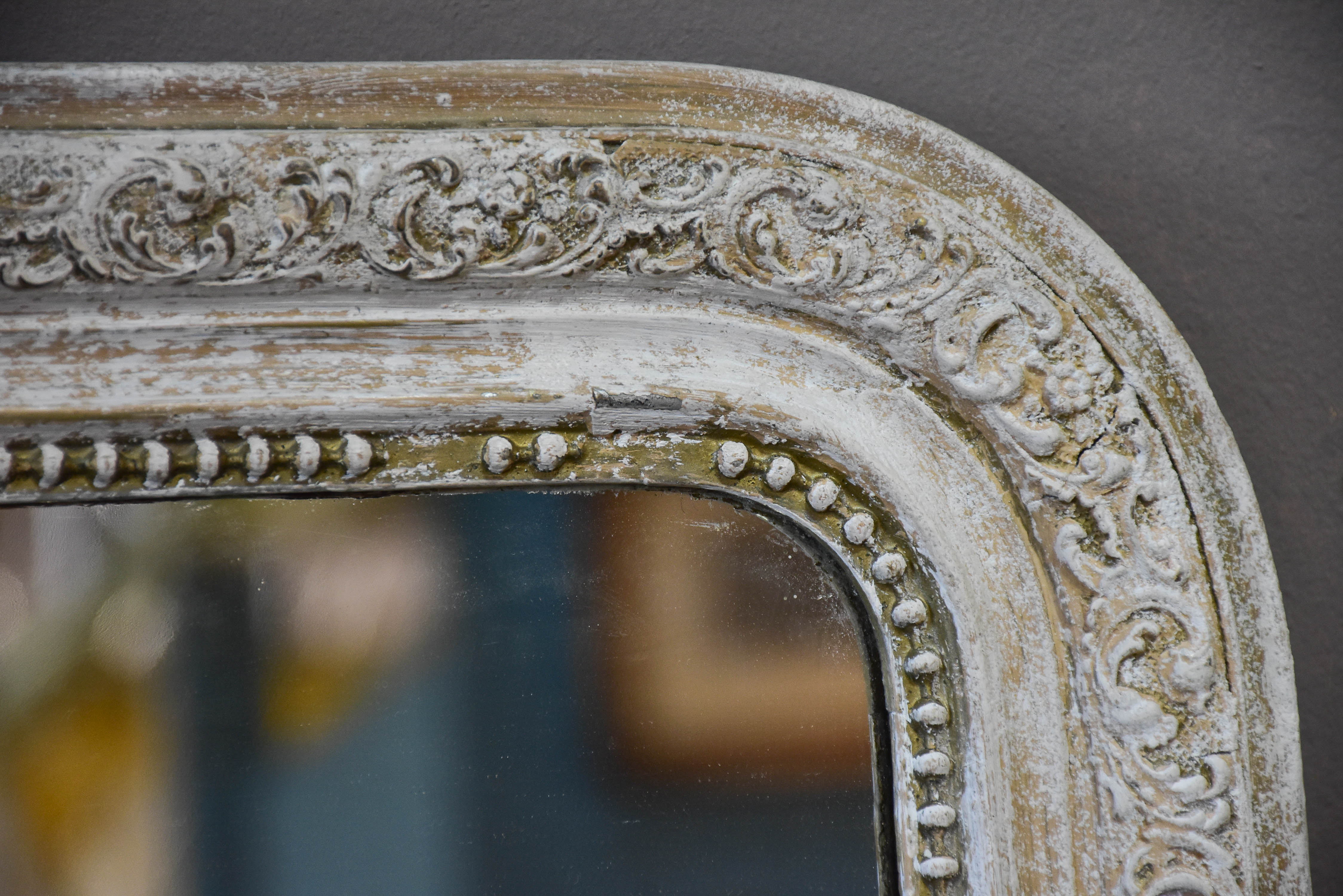 Antique Louis Philippe mirror with grey frame