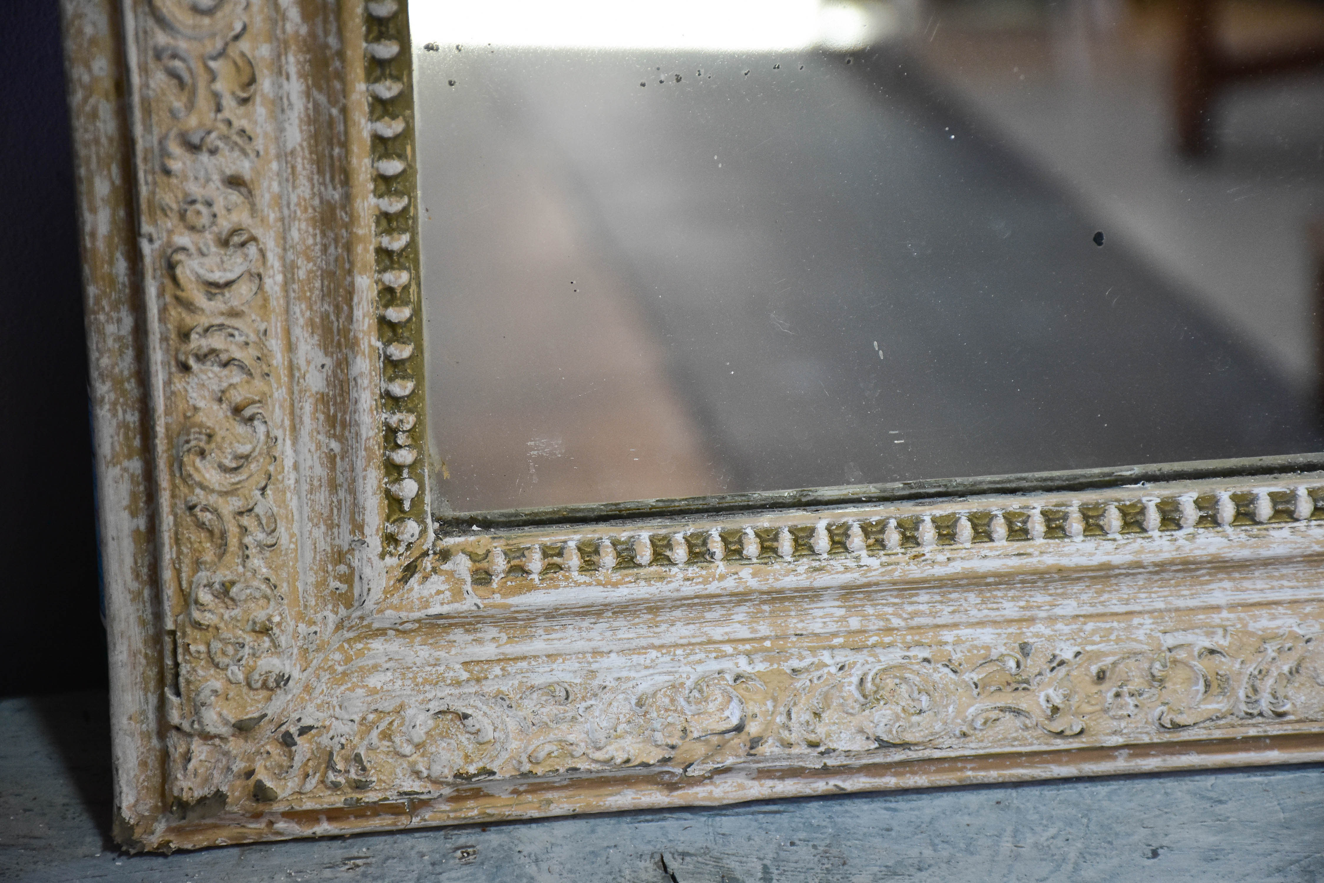 Antique Louis Philippe mirror with grey frame