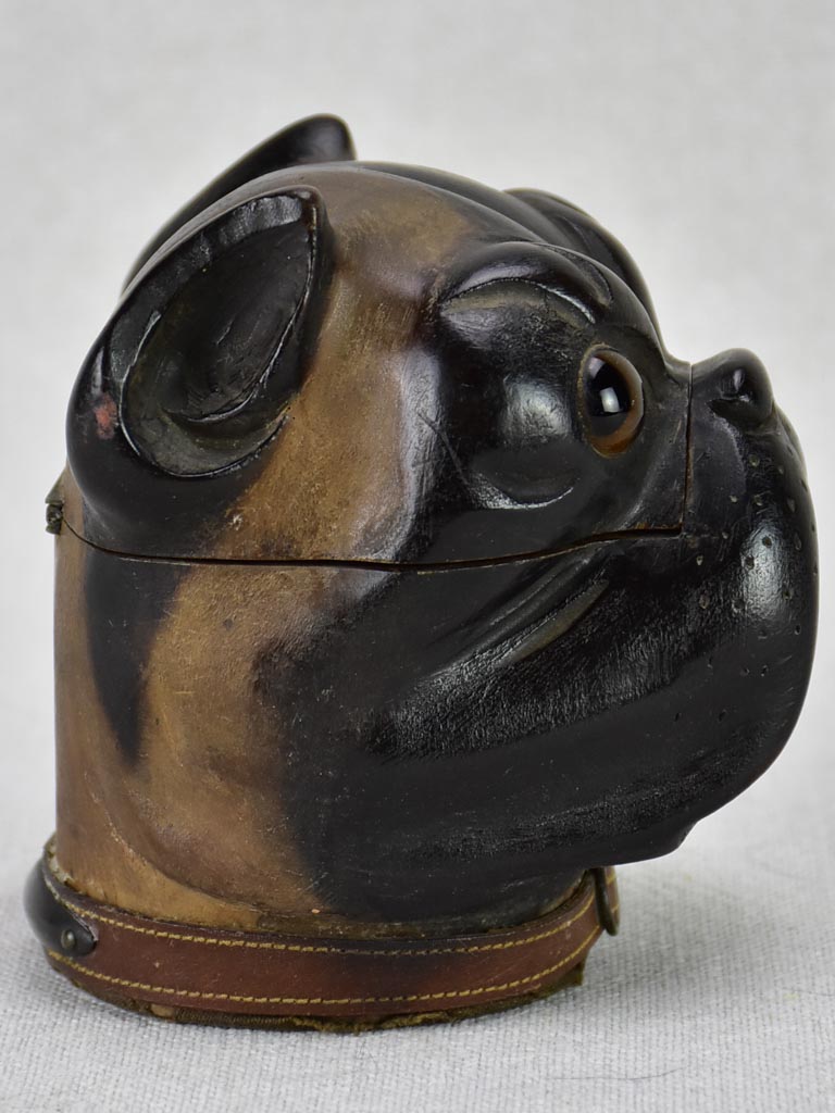 Rare late 19th century French inkwell - bulldog