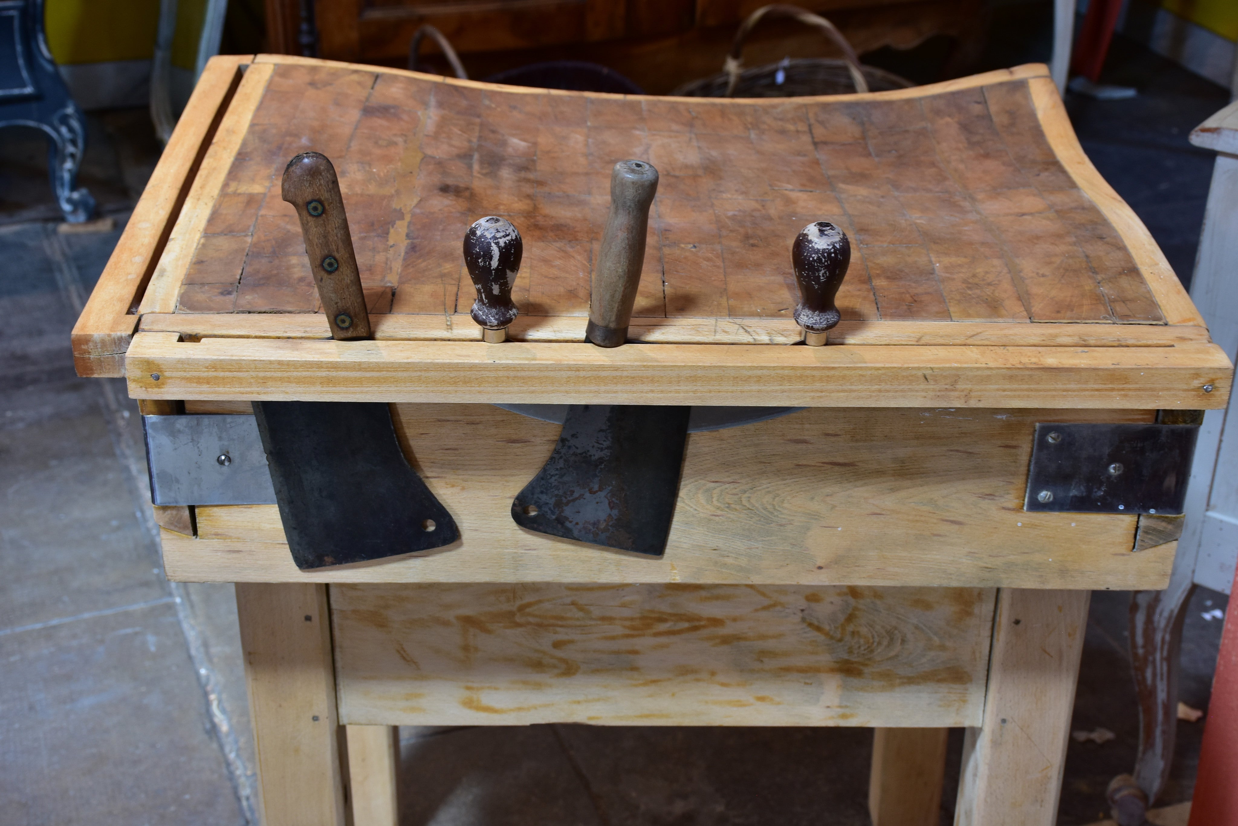 Early 20th century French butcher’s block