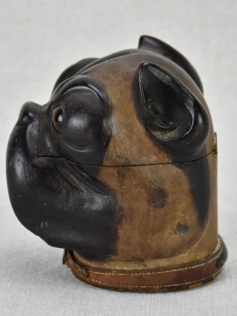 Rare late 19th century French inkwell - bulldog