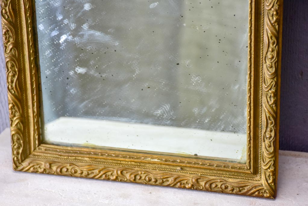 Small 19th Century French mirror with gilded frame 11½" x 15¼"