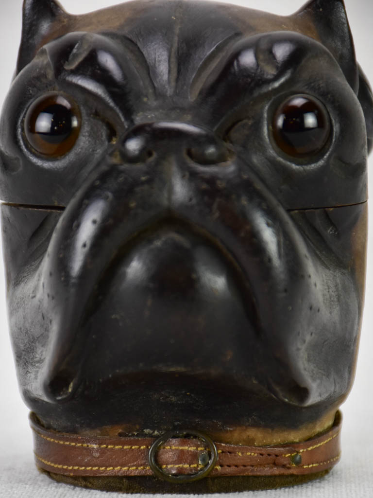 Rare late 19th century French inkwell - bulldog