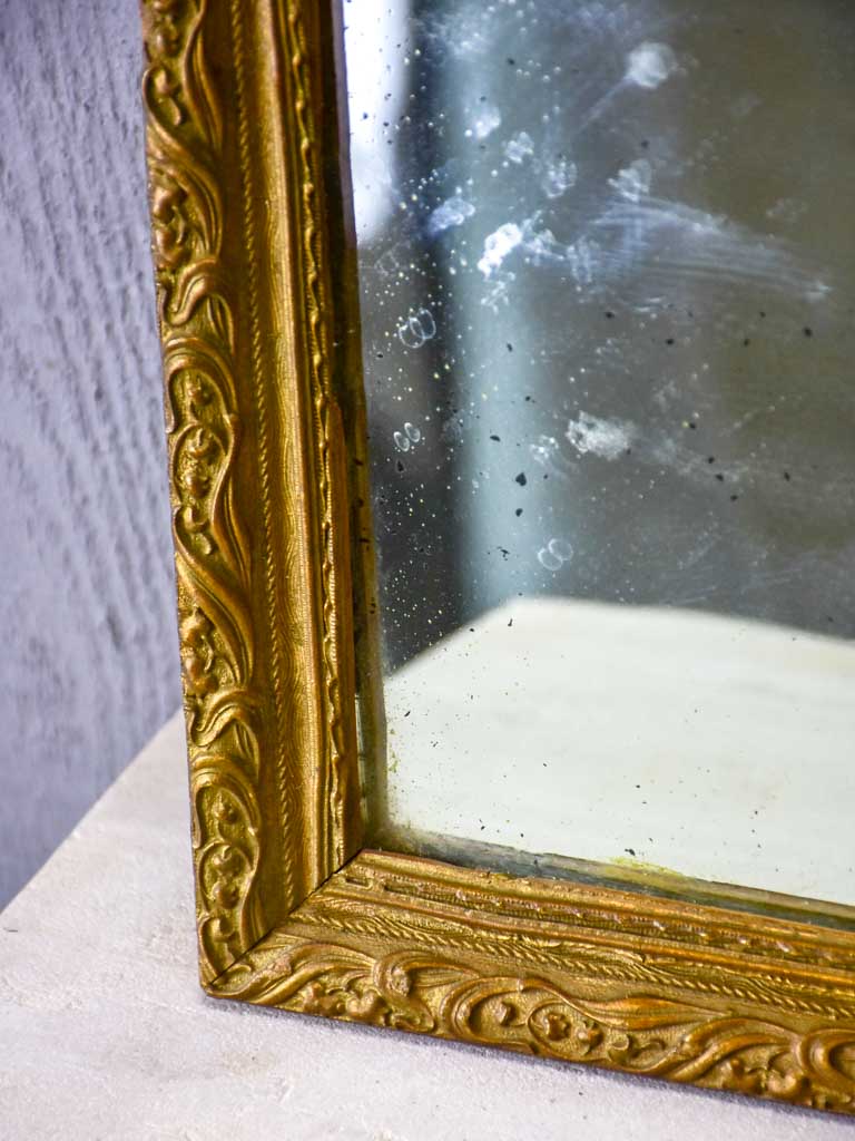 Small 19th Century French mirror with gilded frame 11½" x 15¼"