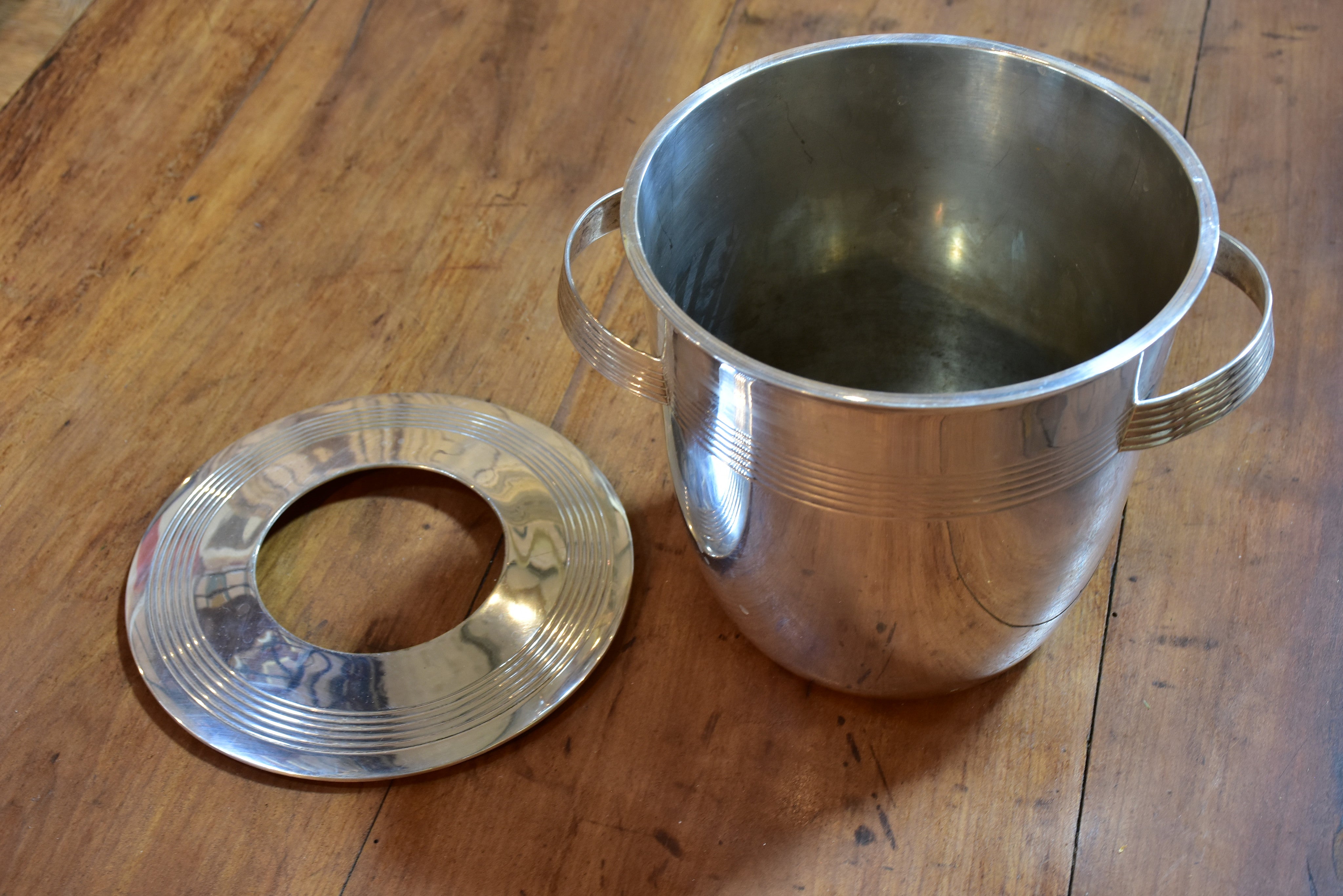 Vintage French champagne bucket with lid