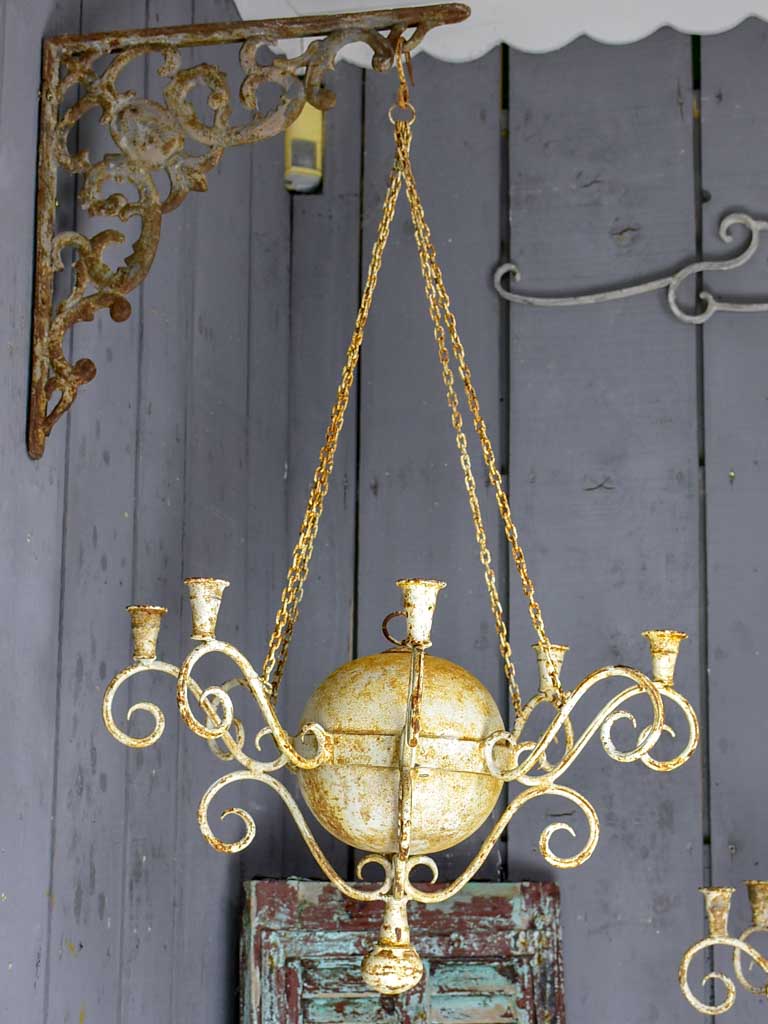 Pair of antique French 8 branch candle chandeliers