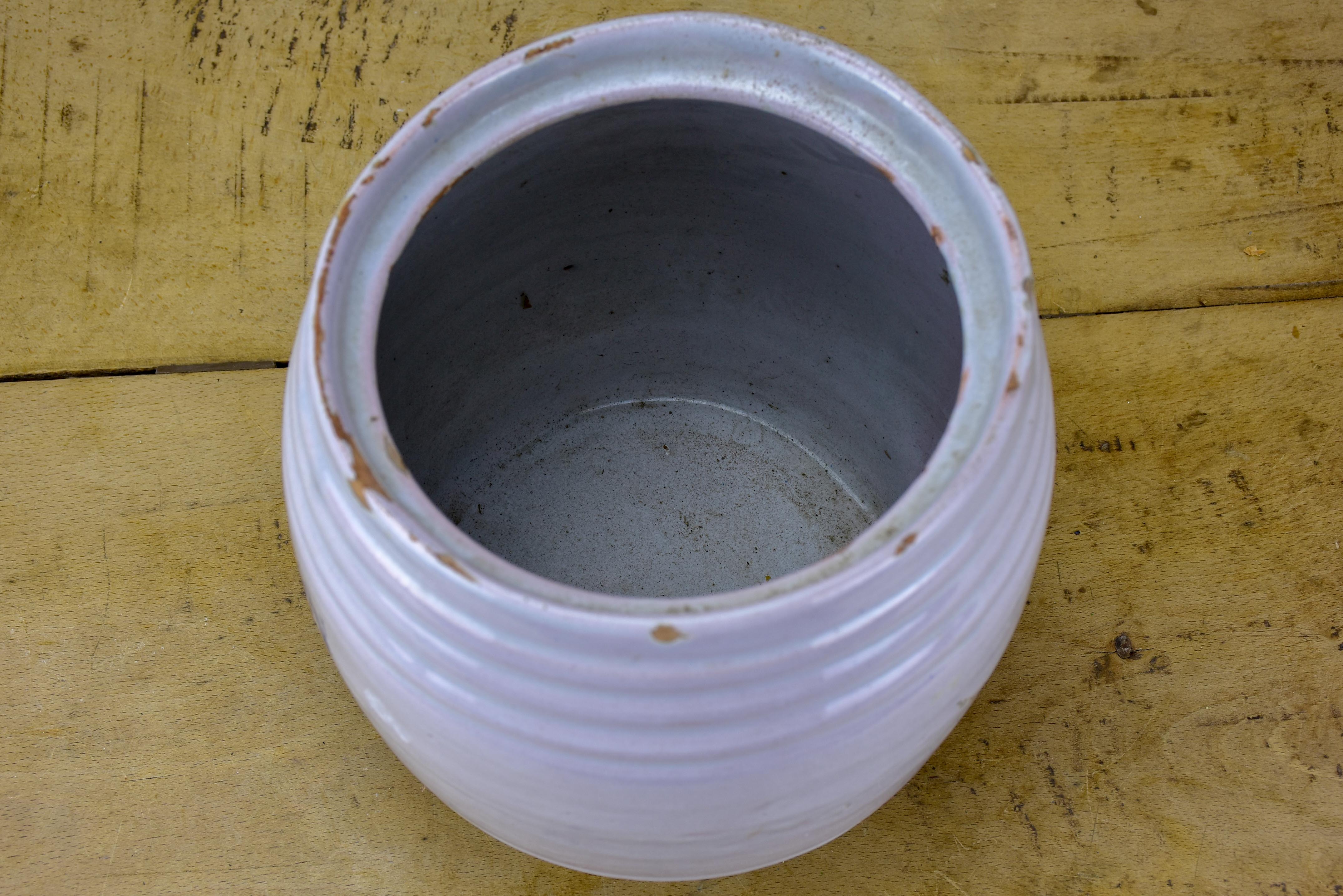 Antique French mustard pot - stoneware