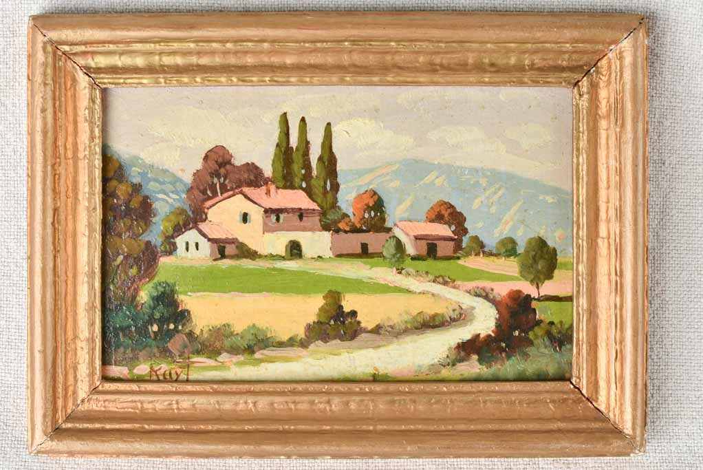 2 miniature landscapes - Provence countryside 5" x 7"