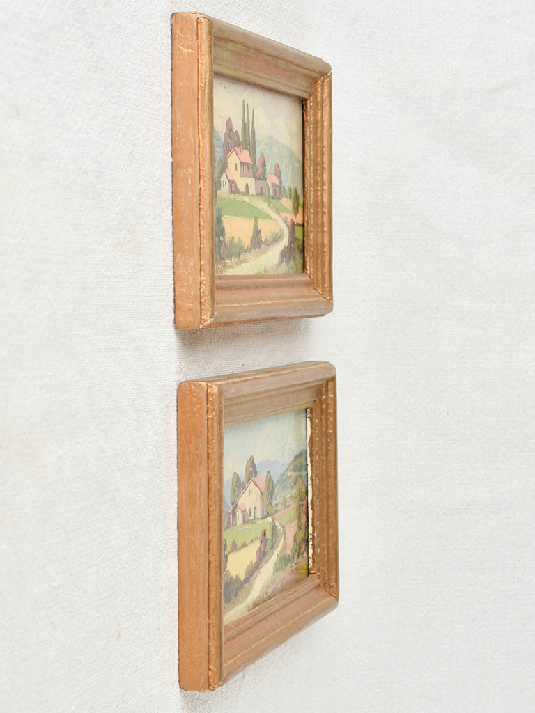 2 miniature landscapes - Provence countryside 5" x 7"