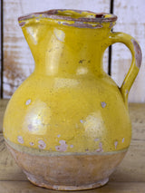 19th Century French pitcher with yellow glaze