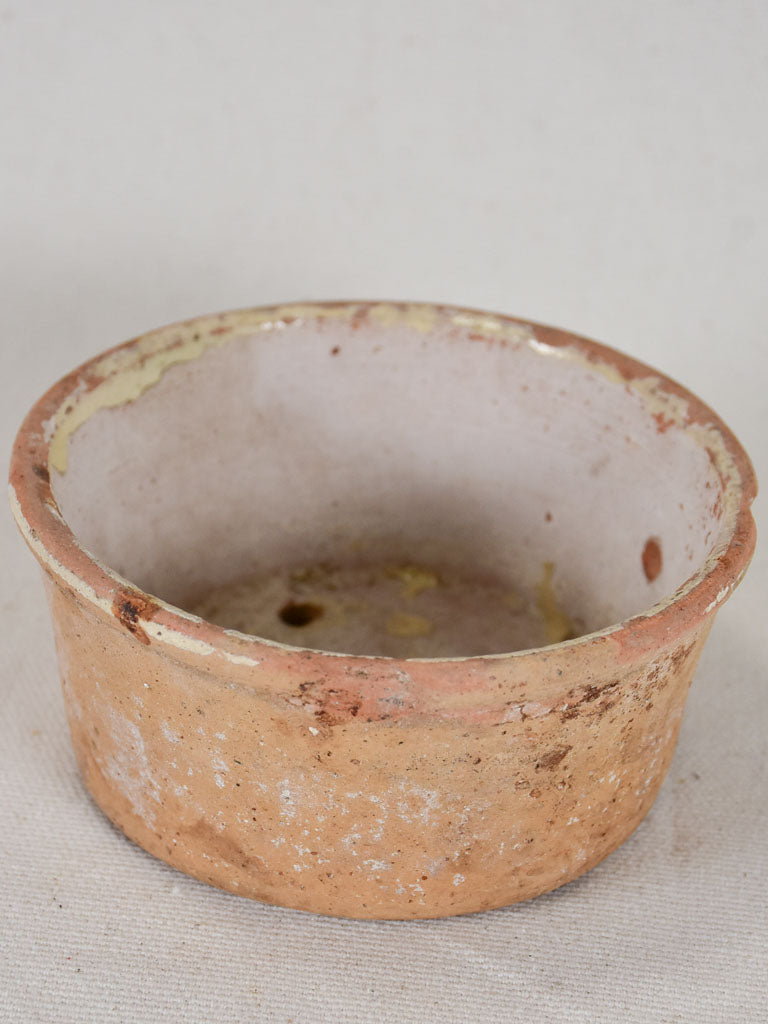 Two antique French clay cheese strainers