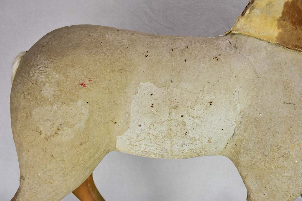 Large rustic antique French toy horse 28"