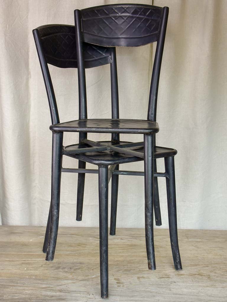 Four black French garden chairs - bistro style