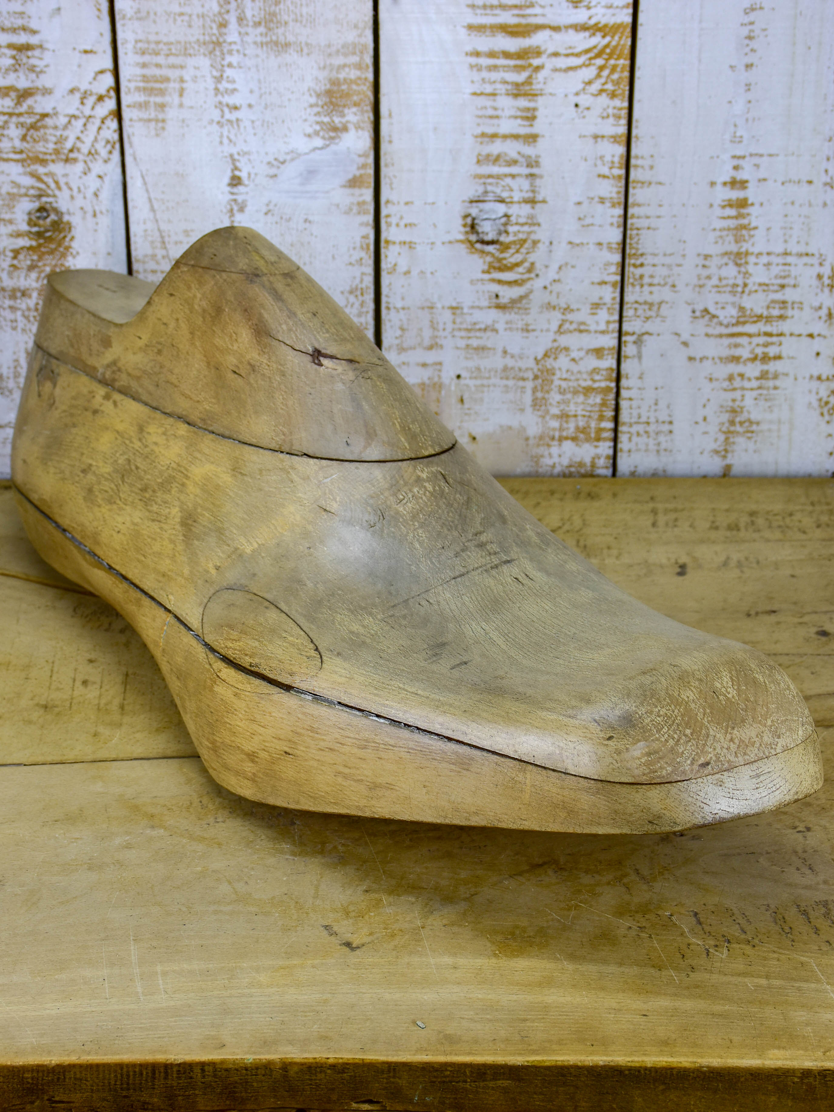 Large antique French shoe stay from a boutique