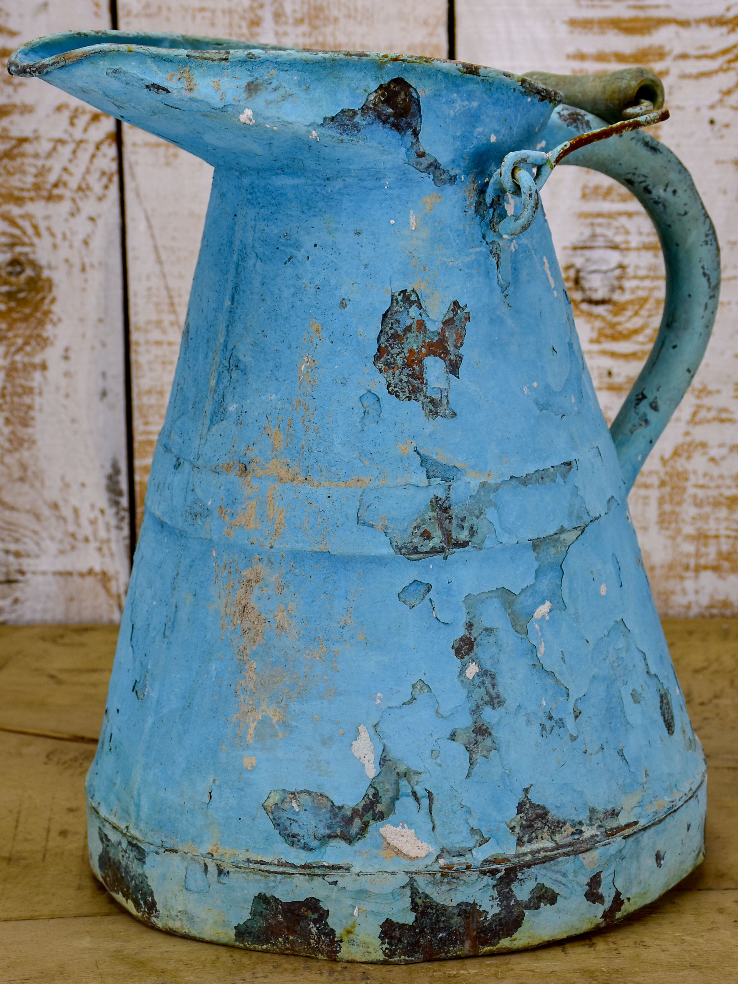 Antique French watering can - painted blue