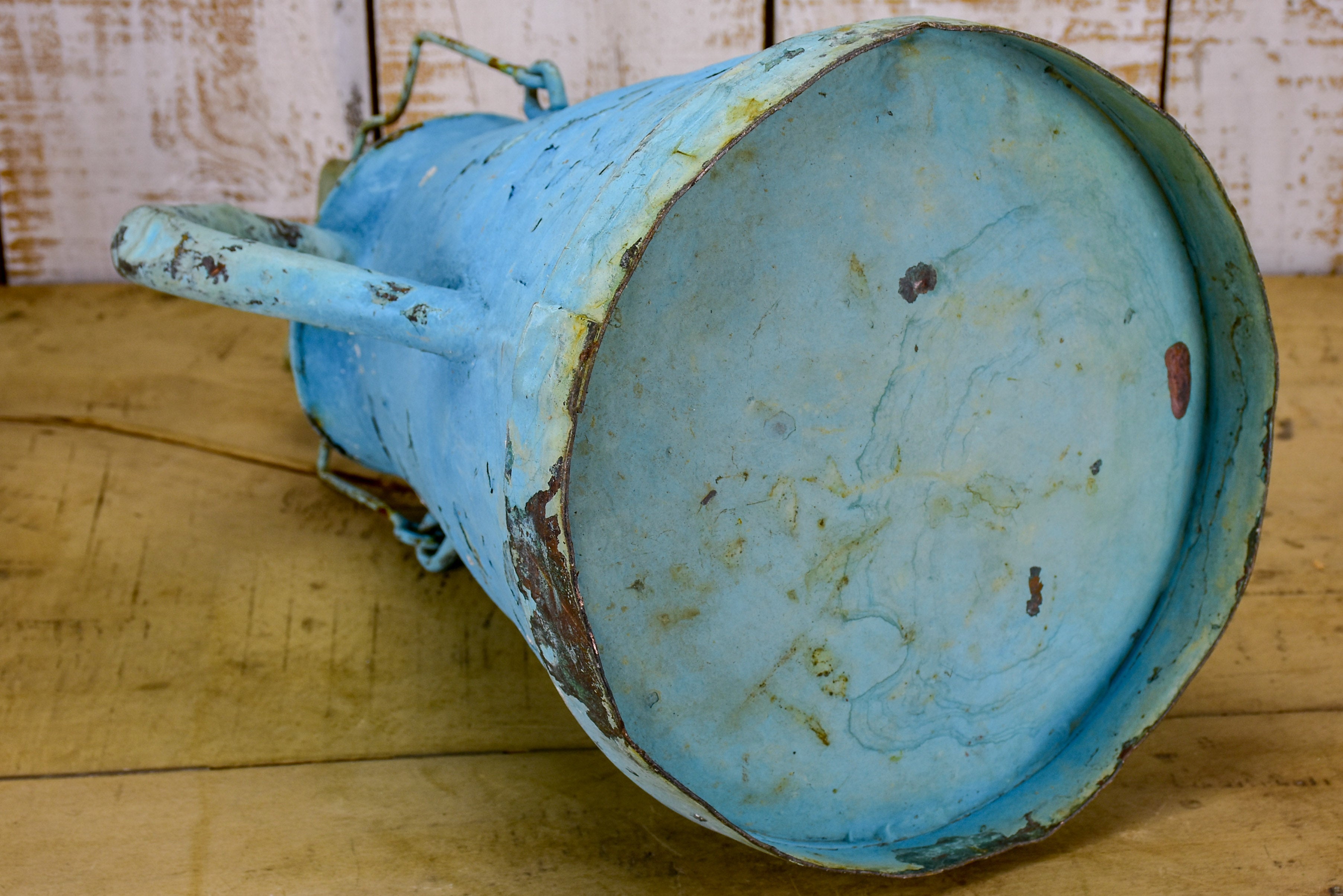 Antique French watering can - painted blue