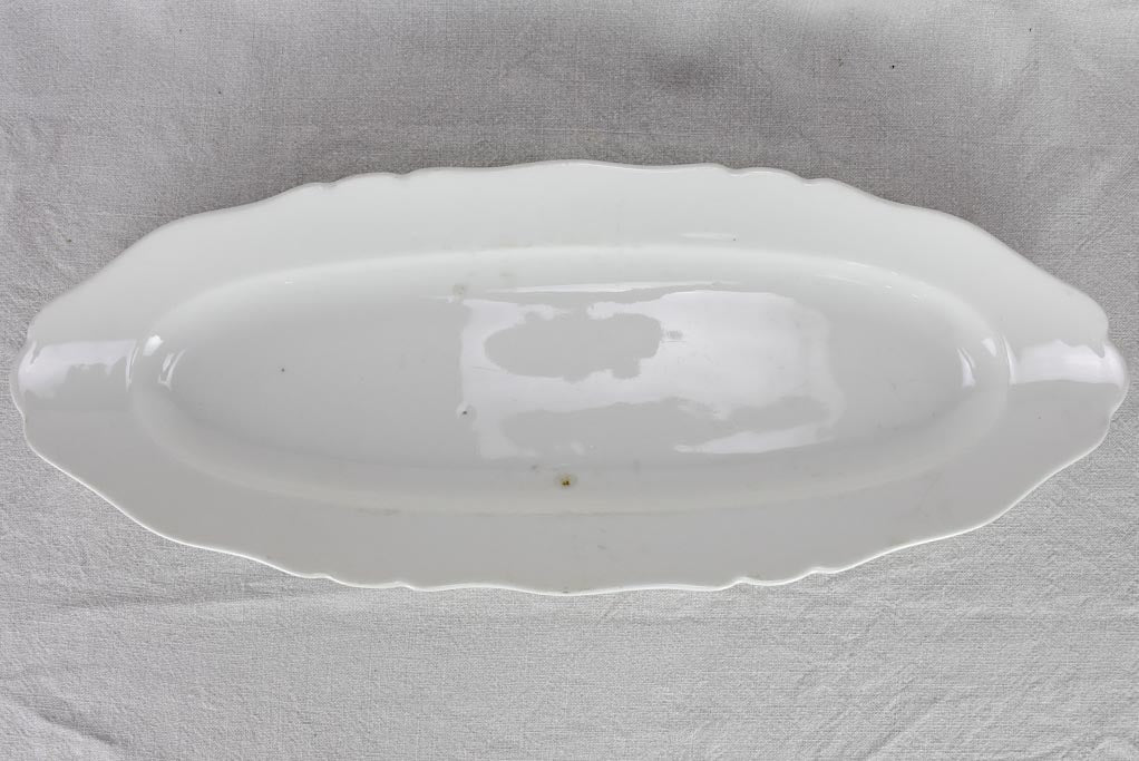 Large antique Limoges fish platter with pretty edge 24¾" x 9"