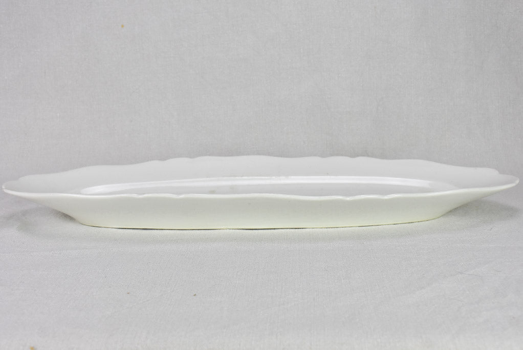 Large antique Limoges fish platter with pretty edge 24¾" x 9"