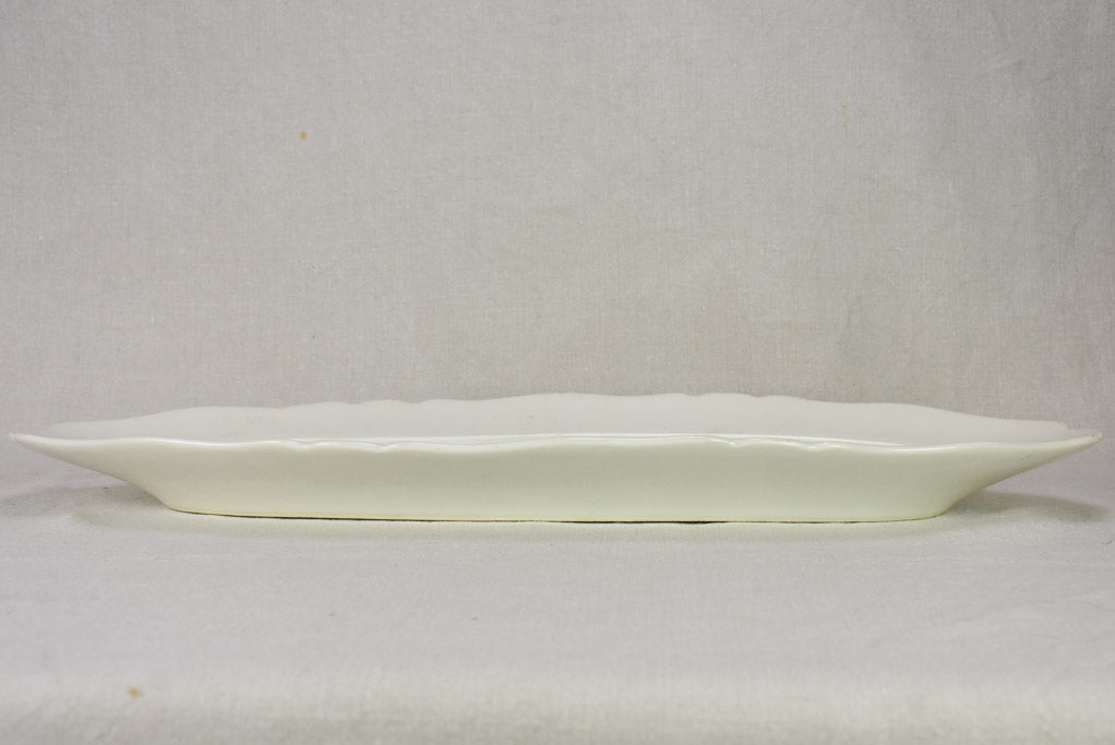 Large antique Limoges fish platter with pretty edge 24¾" x 9"