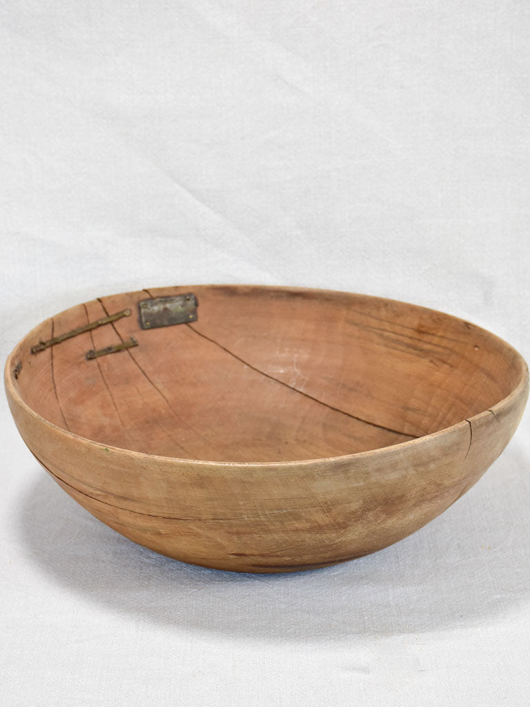 Antique French wooden bowl from the alps  late nineteenth / early twentieth 12¼"