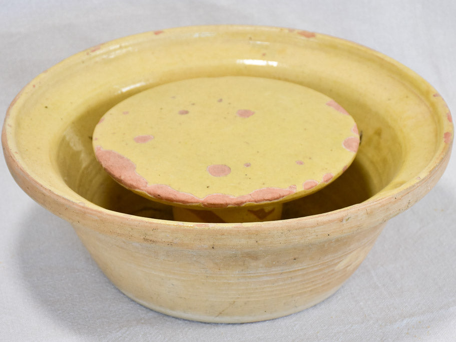 Vintage French terracotta cheese fassellier