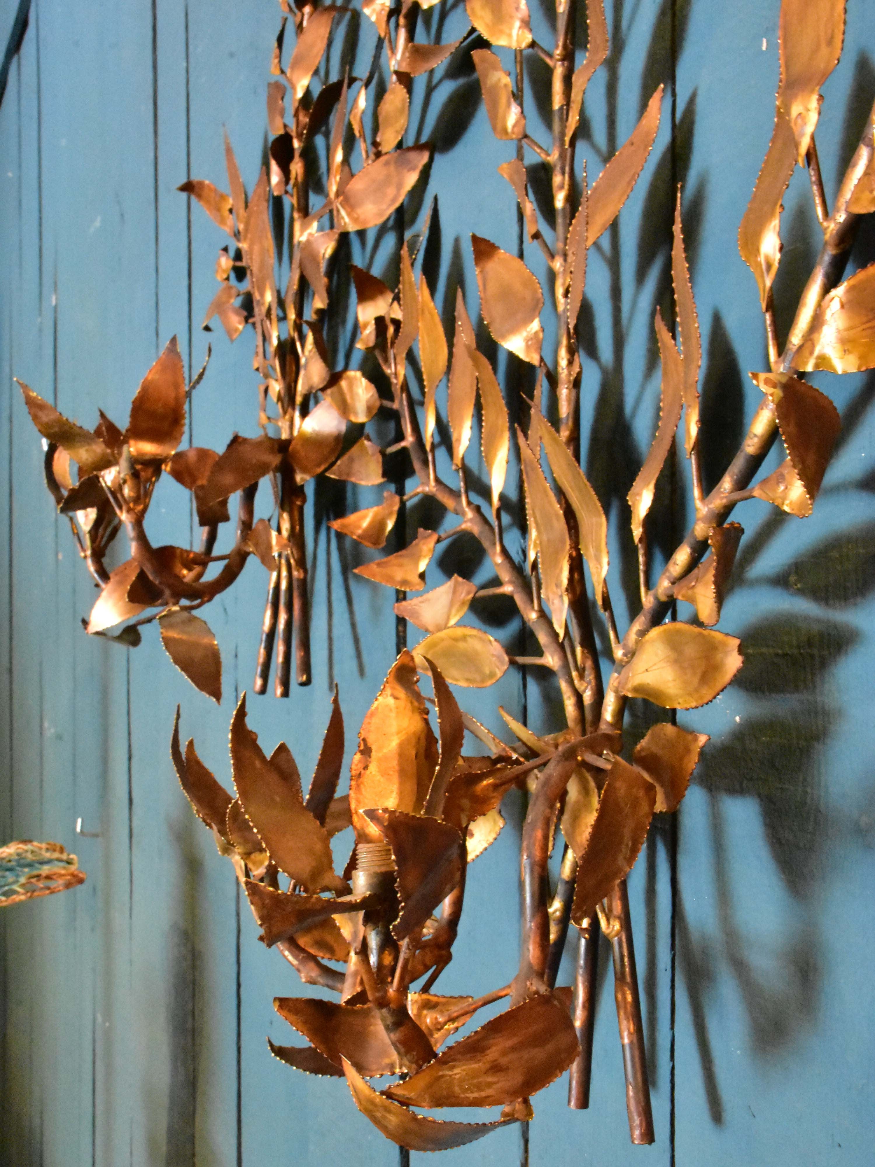 Mid-century wall appliques – golden foliage