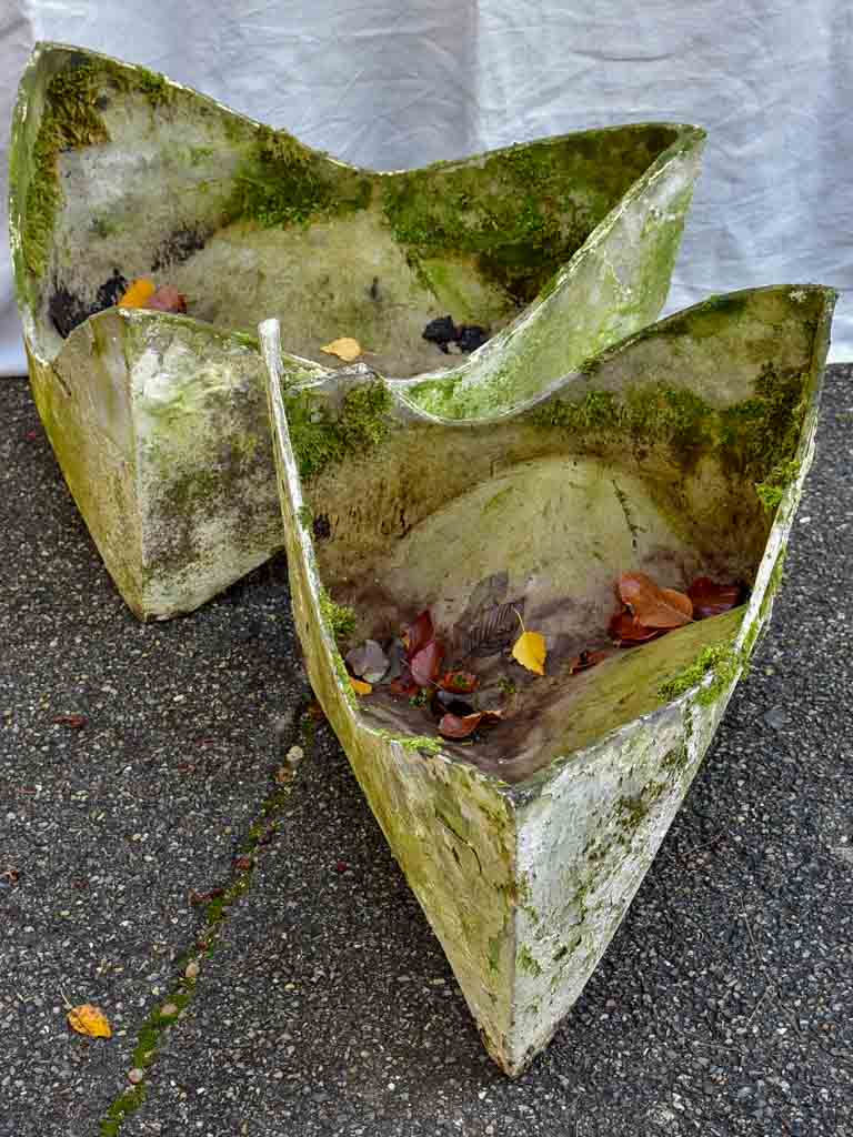 Pair of Willy Guhl triangular garden planters