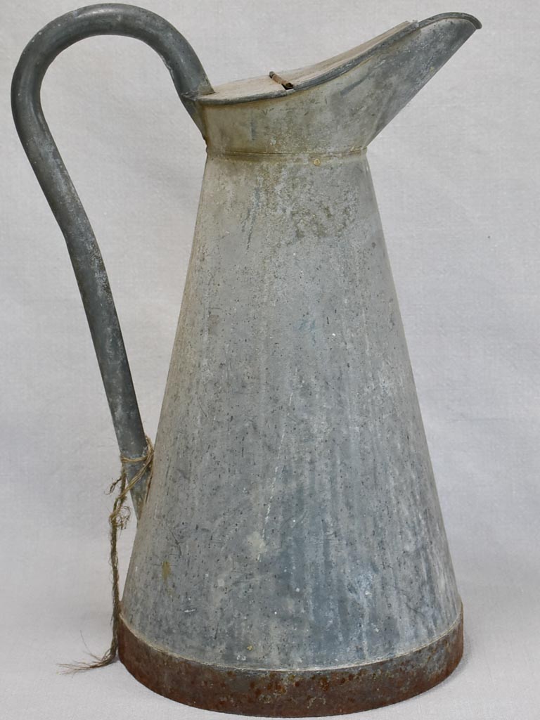 Early twentieth century French zinc pitcher with lid