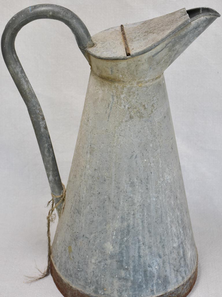 Early twentieth century French zinc pitcher with lid