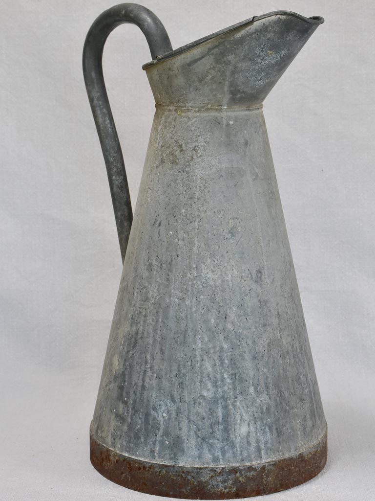 Early twentieth century French zinc pitcher with lid