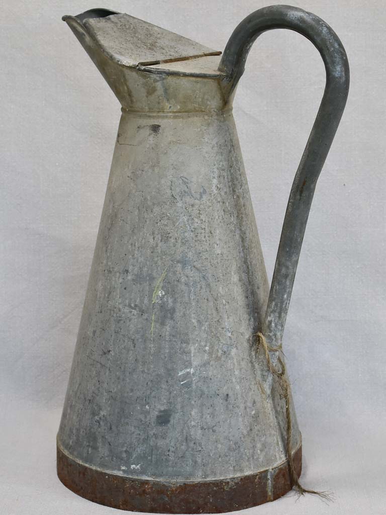 Early twentieth century French zinc pitcher with lid