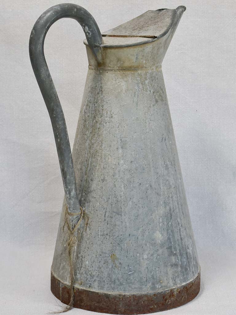 Early twentieth century French zinc pitcher with lid