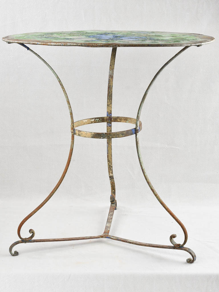 Antique French metal garden table - round