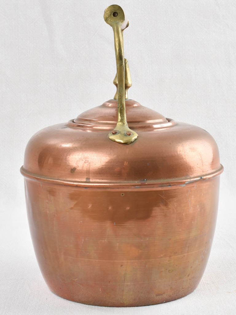 Antique French copper kettle 11¾"