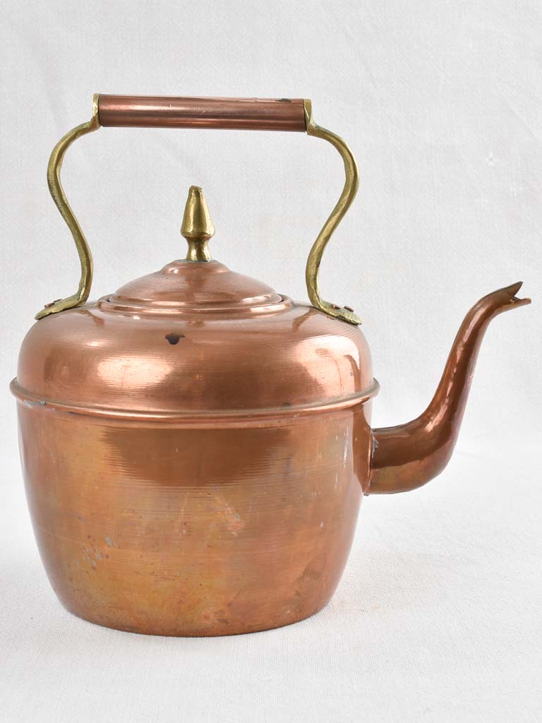 Antique French copper kettle 11¾"