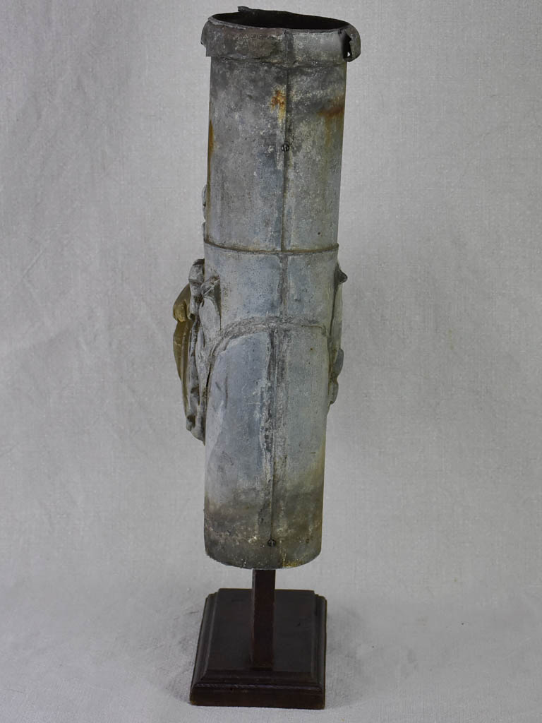 Early 19th century French salvaged zinc gutter spout - dolphin