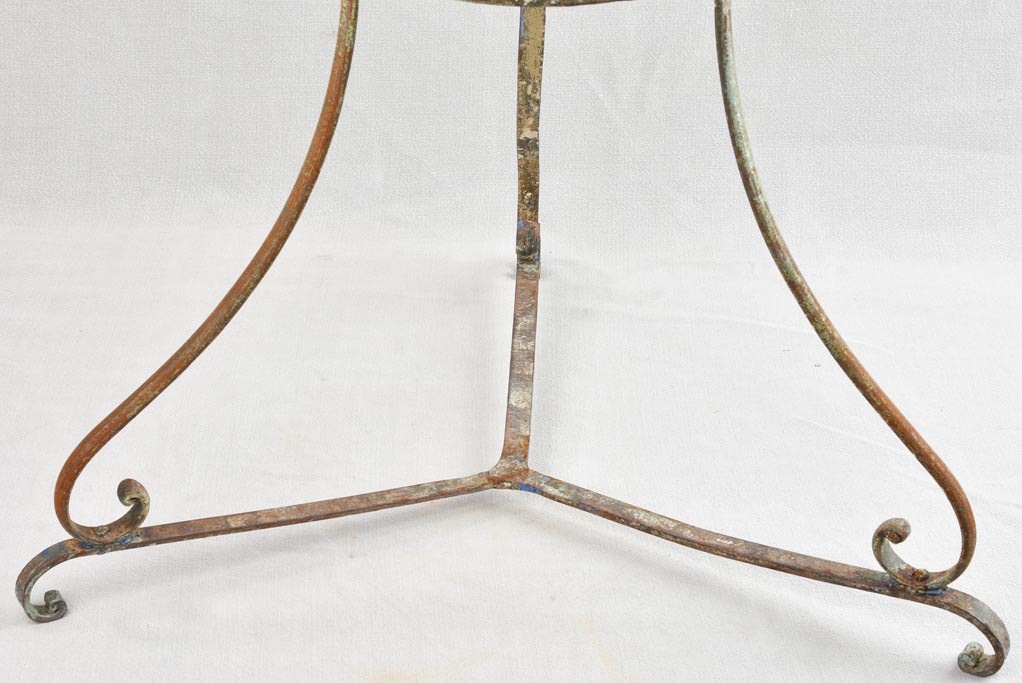 Antique French metal garden table - round