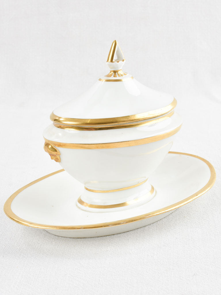 Elegant 20th Century Porcelain Sauceboat