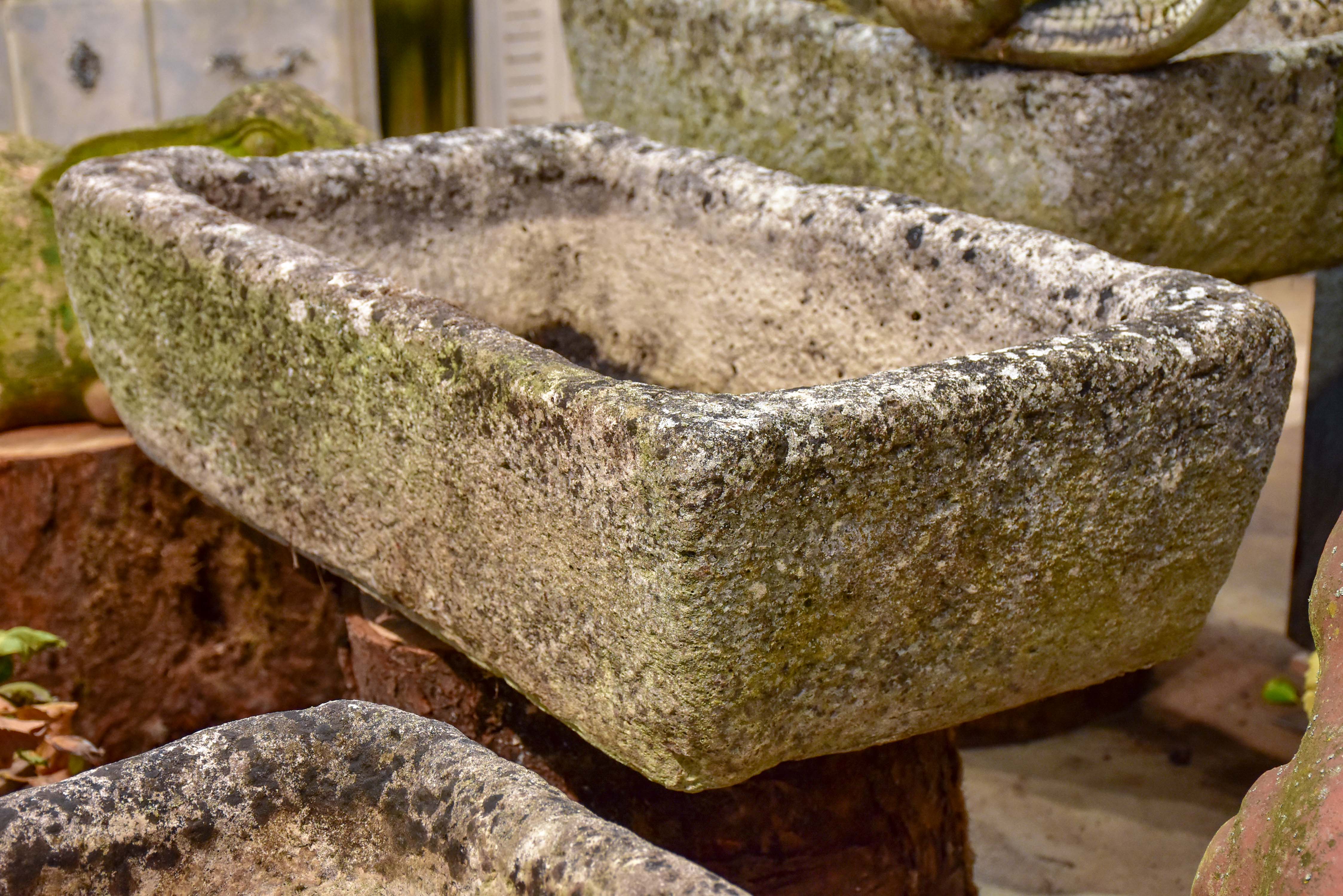 Pair of large French water troughs