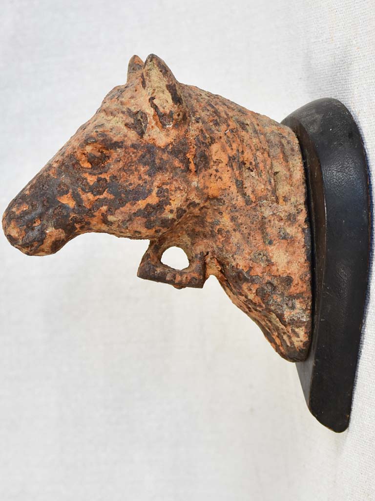 Small French cast iron horse head decoration