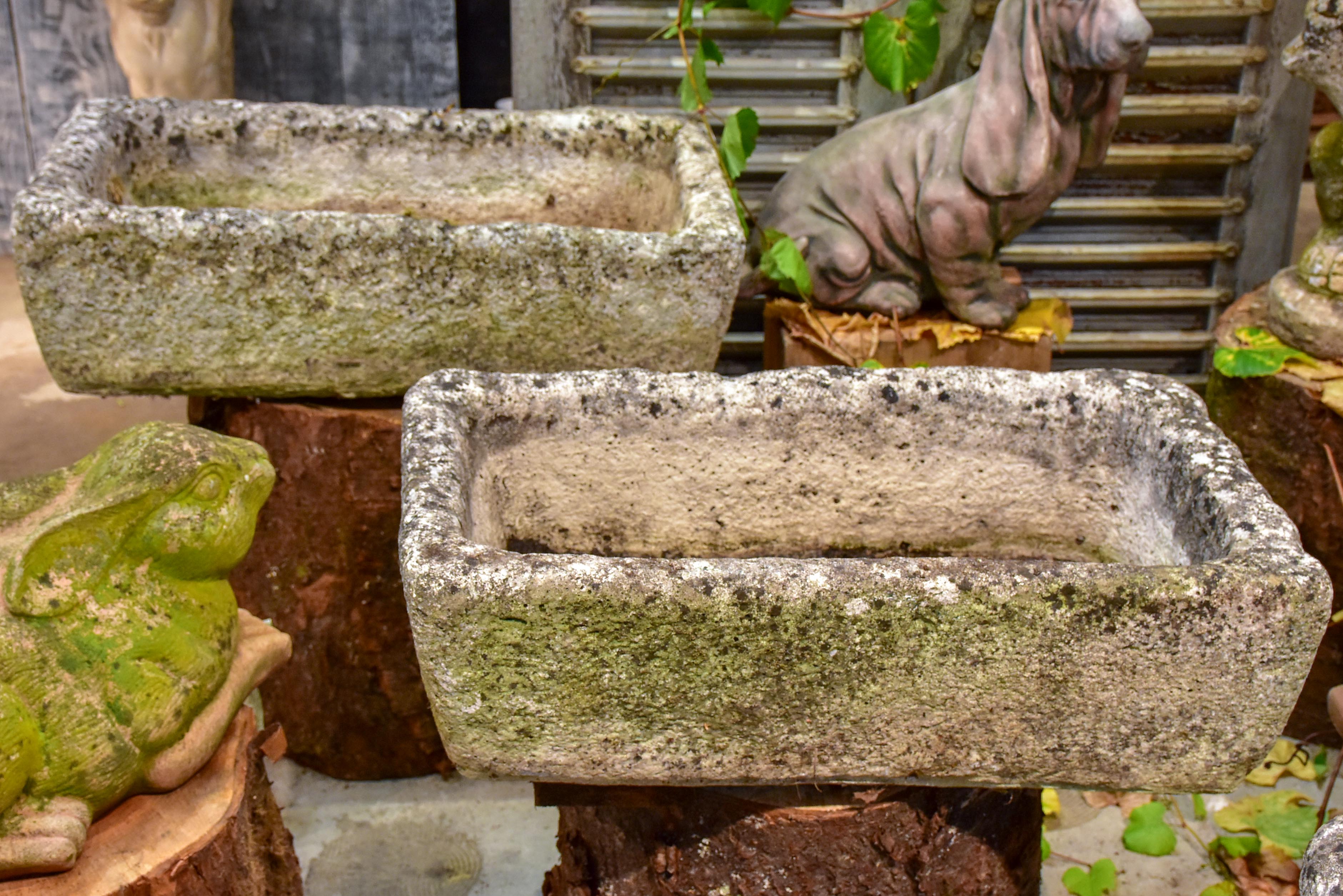 Pair of large French water troughs