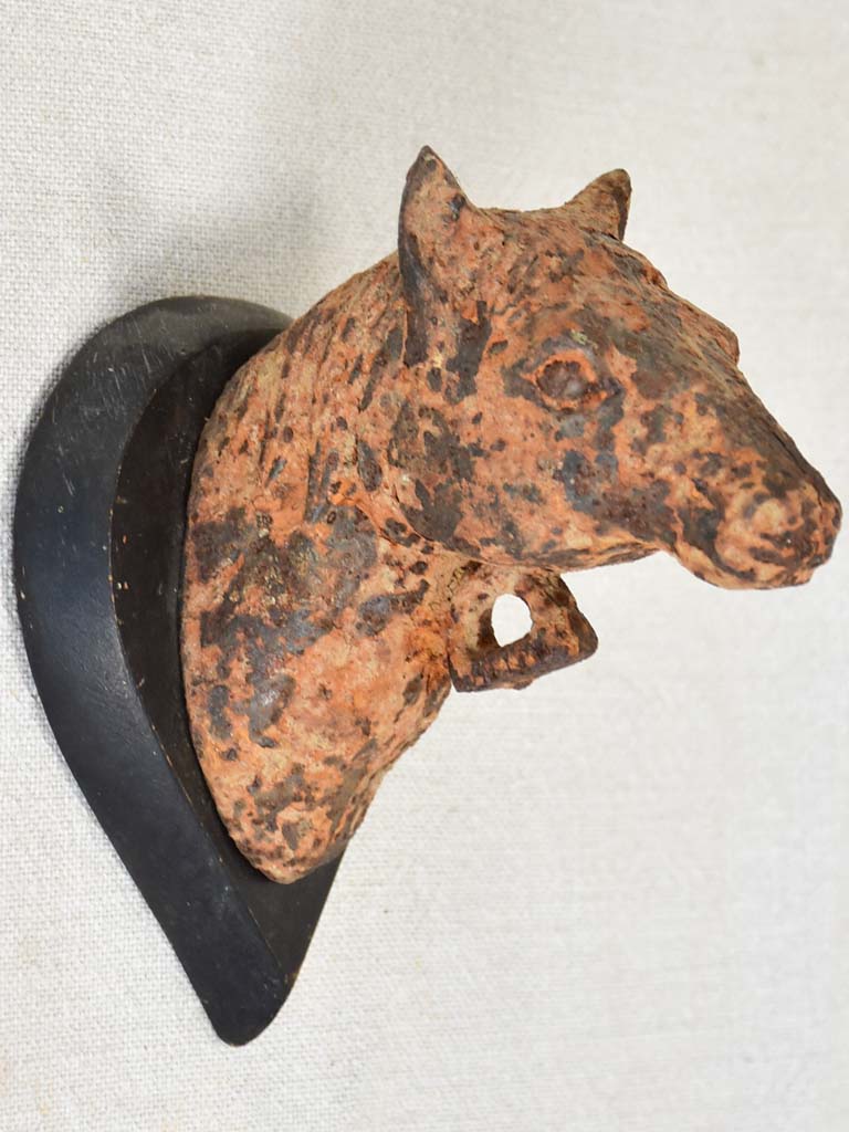 Small French cast iron horse head decoration