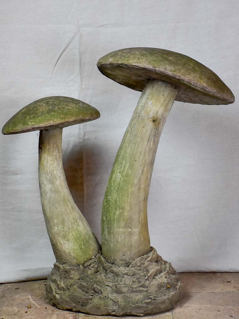 Early 20th Century French garden mushroom sculpture 31"