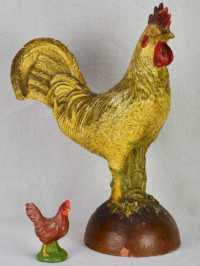 Miniature antique French rooster ornament 4¼"