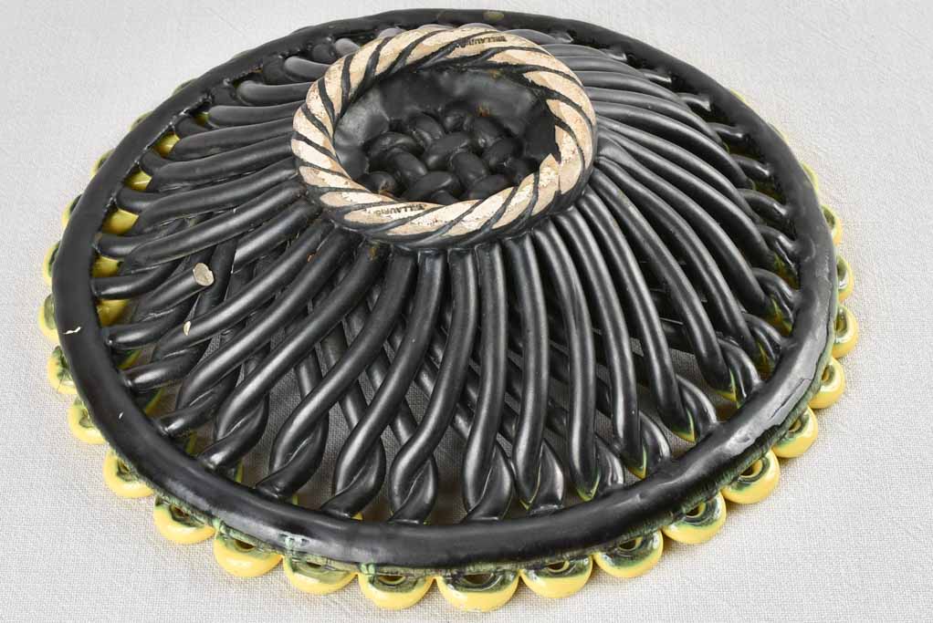 Black & yellow Vallauris woven bowl 13¾"