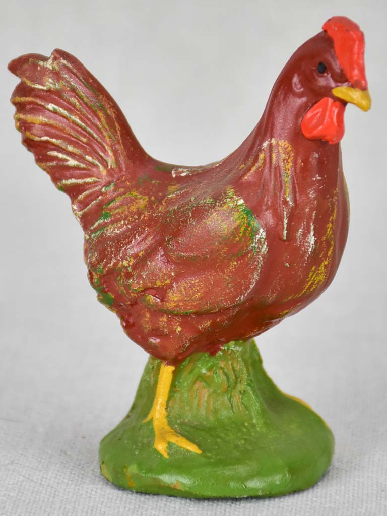 Miniature antique French rooster ornament 4¼"