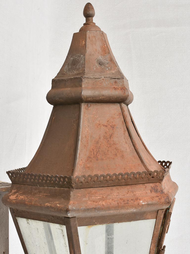 Pair of 19th century French wall lanterns 34¾"