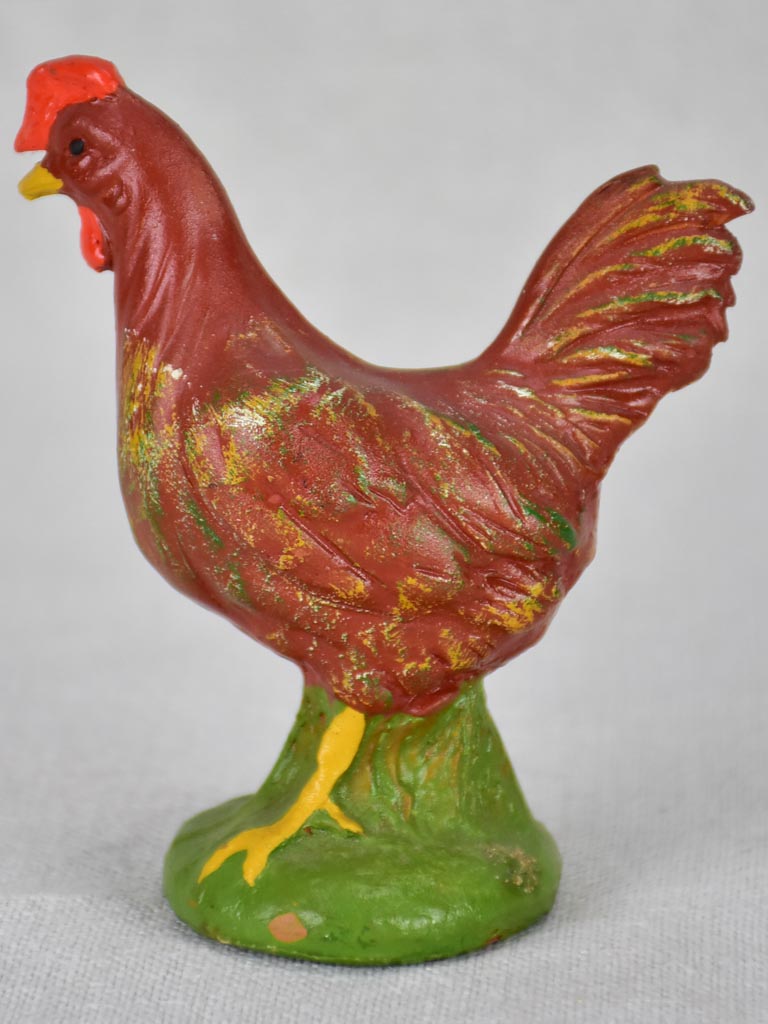 Miniature antique French rooster ornament 4¼"