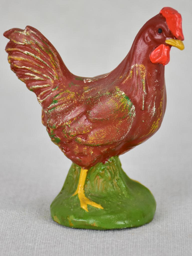 Miniature antique French rooster ornament 4¼"